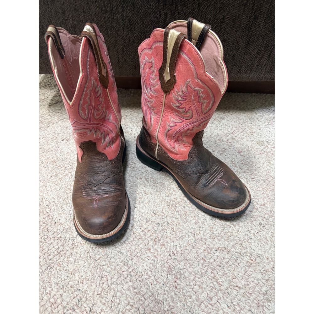 Ariat Fatbaby Original Brown Pink Western Boots 10001205 6.5B